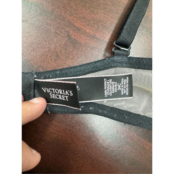 Victoria’s Secret Lace Black Lined Perfect Coverage Bra Size 34C - Picture 5 of 6